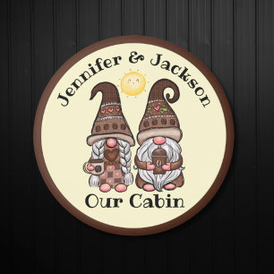 Coffee Lovers Gnome Couple Cruise Door Marker Magnet