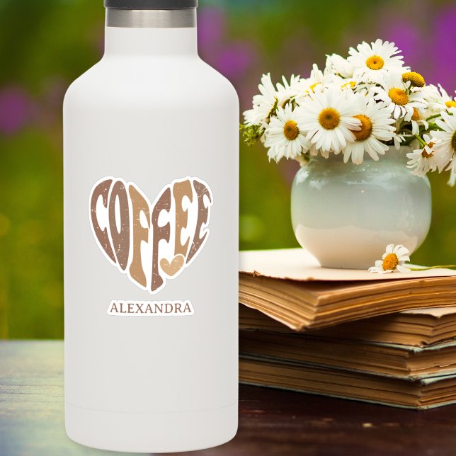 Coffee Lover's Heart Contour Custom-Cut (The perfect sticker for anyone who loves coffee!)