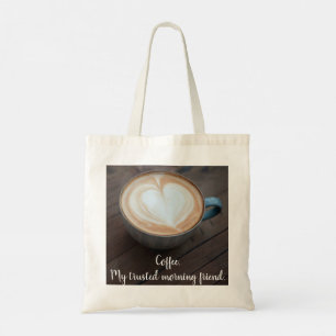 Coffee Lover's Heart Shape Latte Art  Tote Bag