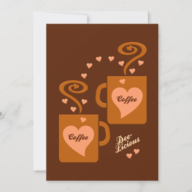 Coffee Lovers invitation, customise Invitation (Front)