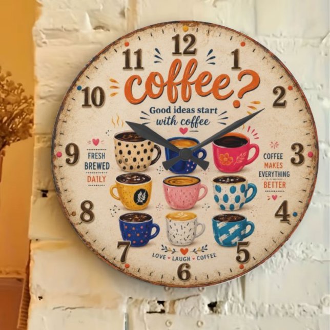 Coffee Lovers  Large Clock (Creator Uploaded)