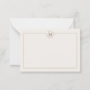 Coffee lovers minimalist monogram cream card