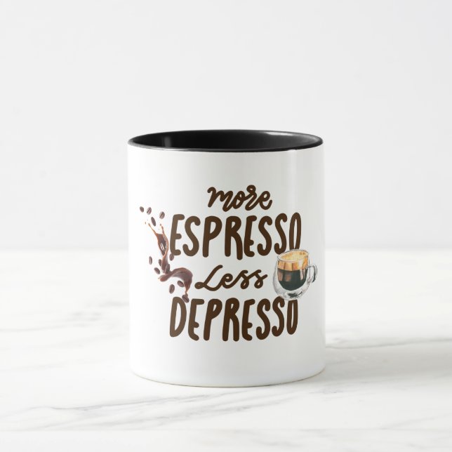 Coffee Lovers More Espresso Less Depresso Mug (Center)