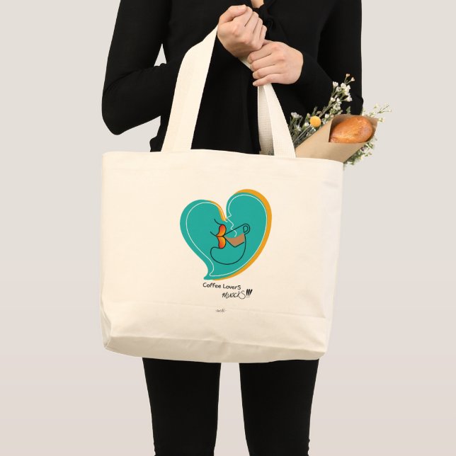 Coffee LoverS muackS-Latte  Large Tote Bag (Front (Product))