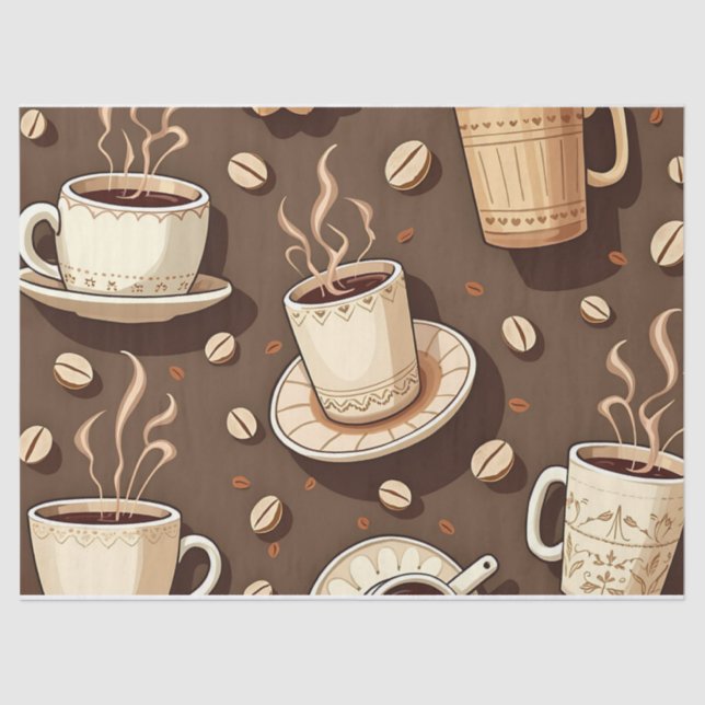 Coffee Lovers' Paradise: Cosy Brews & Beans Tissue Tissue Paper (Front)