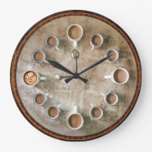 Coffee Lovers Round Wall Clock