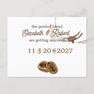 Coffee Lovers Save the Date Announcement Postcard