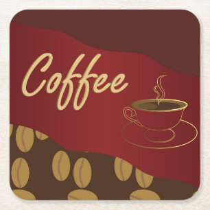 Coffee Lovers Square Paper Coaster