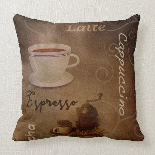 Coffee Lovers Word Art Cushion