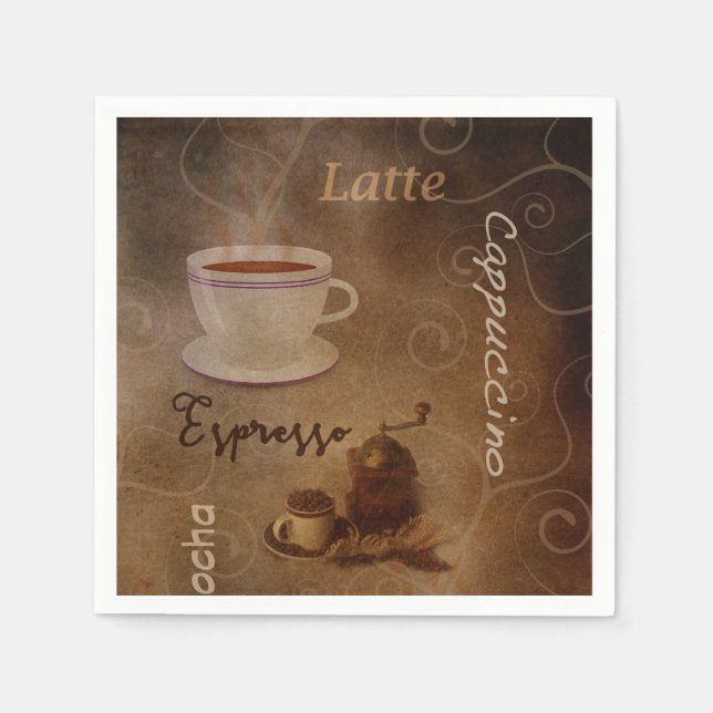 Coffee Lover's Word Art  Napkin (Front)