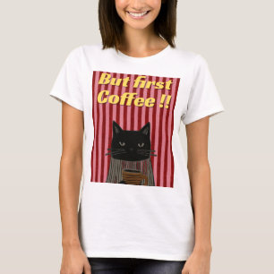 Coffee loving cat T-Shirt