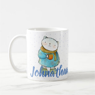 Coffee Loving Polar Bear Custom Mug