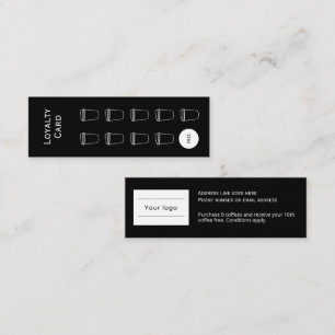 Coffee Loyalty Card, Clean and simple black Card