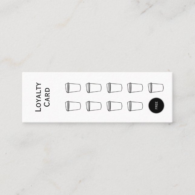 Coffee Loyalty Card, Clean and simple, budget (Front)