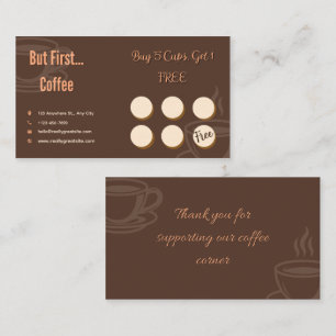 Coffee Loyalty Card Minimal Brown
