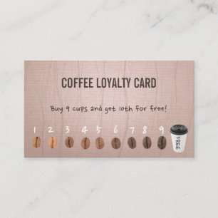Coffee Loyalty Cards Vintage Dusty Pink