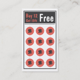 Coffee Loyalty Punch Card Business Card