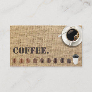 Coffee Loyalty Punch Card Rustic Burlap