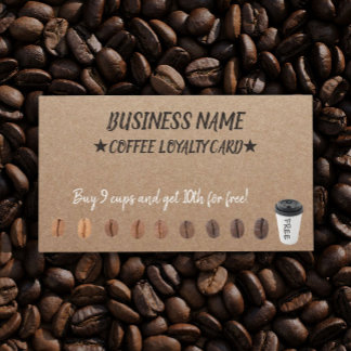 Coffee Loyalty Punch Cards Rustic Kraft