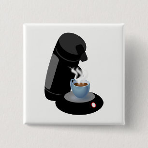 Coffee Machine 15 Cm Square Badge