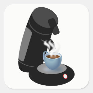Coffee Machine Square Sticker