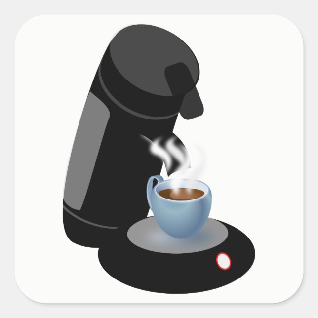 Coffee Machine Square Sticker (Front)