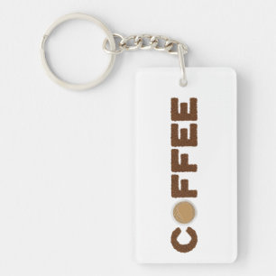 Coffee made out of coffee beans and beverage key ring