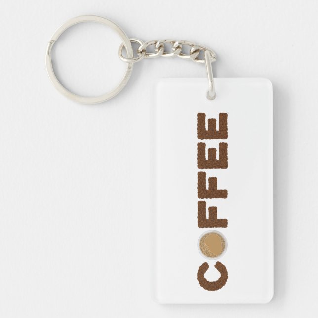 Coffee made out of coffee beans and beverage key ring (Front)