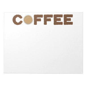 Coffee made out of coffee beans and beverage notepad