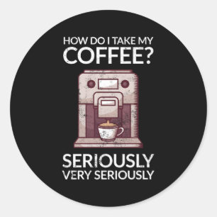 Coffee Maker Classic Round Sticker