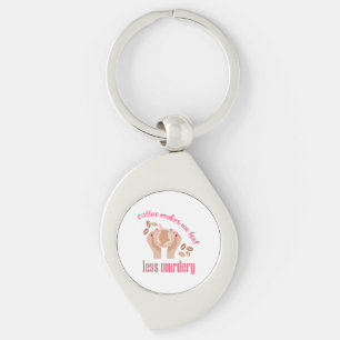 Coffee makes me feel less murdery funny quote key ring