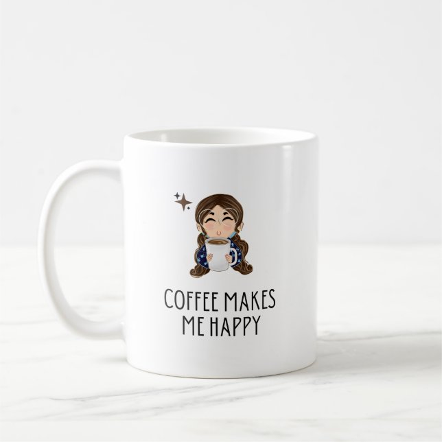 Coffee Makes Me Happy Coffee Mug (Left)