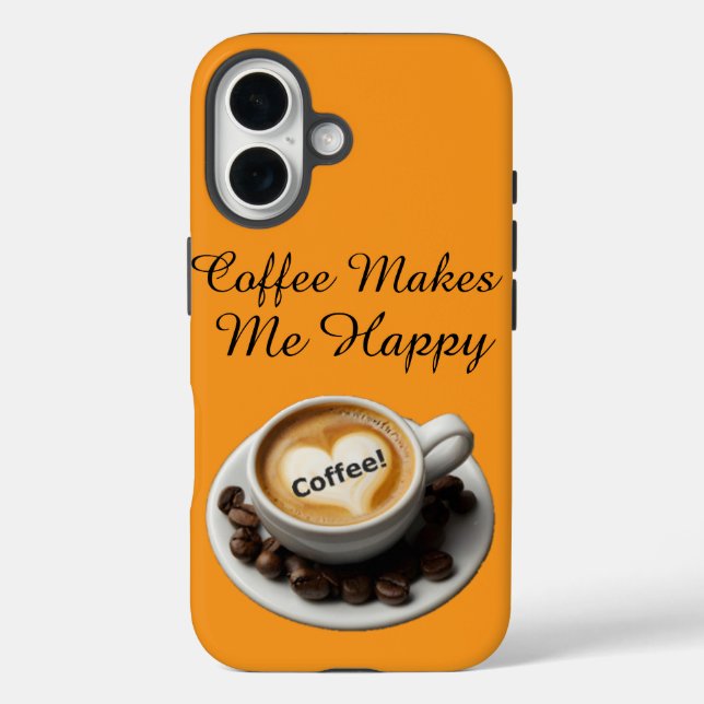 Coffee Makes Me Happy Cute Case-Mate iPhone Case (Back)