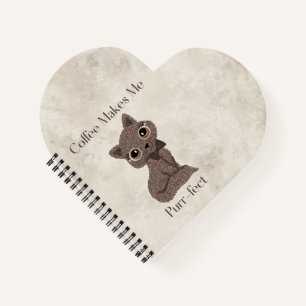 Coffee Makes Me Purr-fect-Coffee Lover-Cat- Notebook