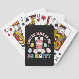 Coffee Makes Me So Hoppy Bunny Rabbit Happy Easter Playing Cards