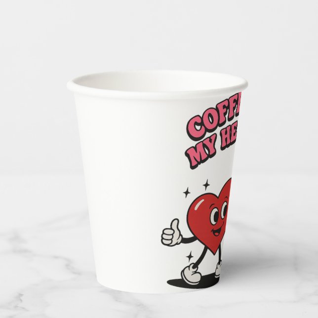Coffee Makes My Heart Smile Paper Cups (Front)