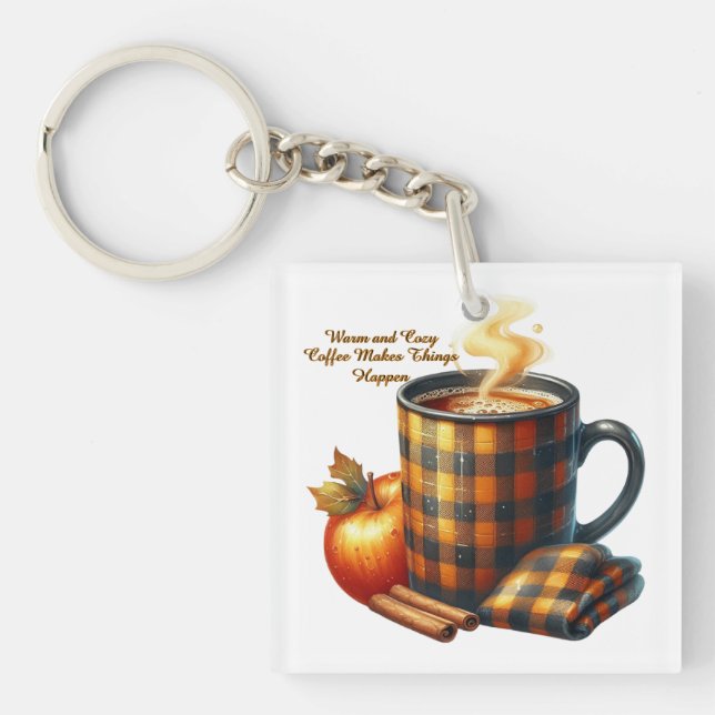 Coffee Makes Things Happen Key Ring (Front)
