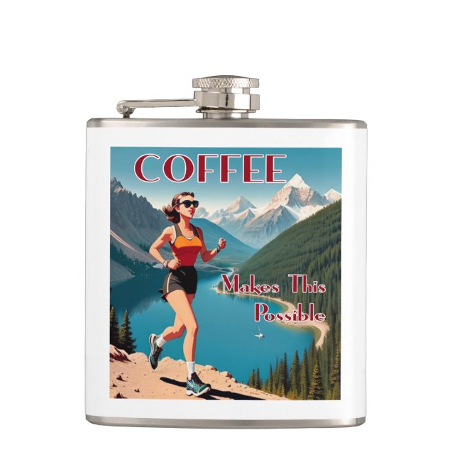 Coffee Makes This Possible Running Hip Flask (Front)