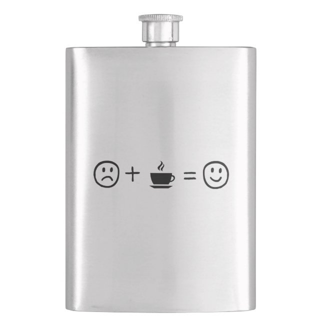 Coffee Makes You Happy Hip Flask (Front)