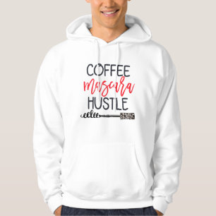 Coffee Mascara Hustle Leopard Cute Makeup Quote fo Hoodie