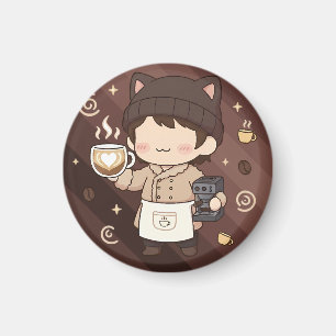 Coffee Master Espresso Expert Art Magnet