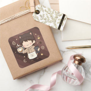 Coffee Master Espresso Expert Art Square Sticker
