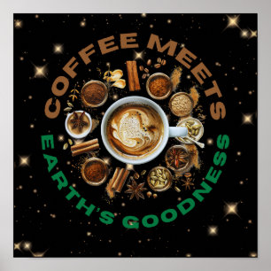 Coffee Meets Earth’s Goodness – Cosmic Brew with N Poster