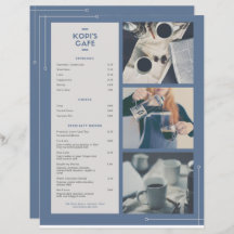 Coffee menu