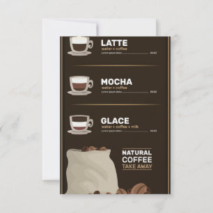 Coffee menu