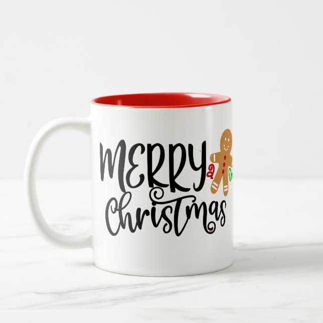 Coffee Merry christmas cookie  decoration mug (Left)