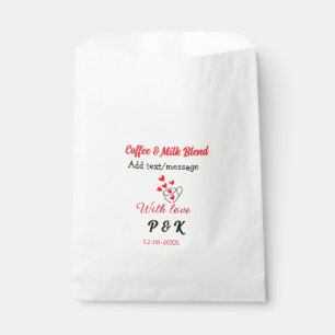 Coffee & milk blend love couple coffee red heart n favour bag