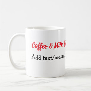 Coffee & milk blend love couple coffee red heart n mug