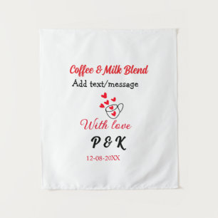 Coffee & milk blend love couple coffee red heart n tapestry