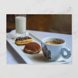 Coffee Milk pastries Hot Cocoa Postcard